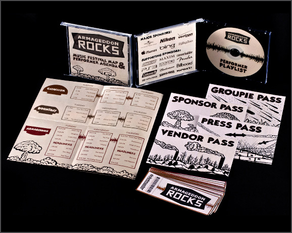 Armageddon Rocks music festival collateral